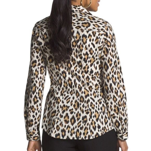 Chico’s Effortless Love Leopard Lisa Shirt - Picture 2 of 6